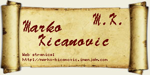 Marko Kićanović vizit kartica